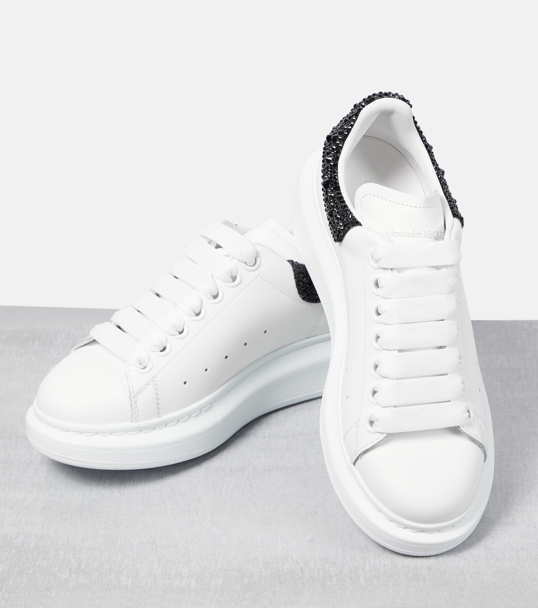 Alexander McQueen Oversized White Black Glitter Heel