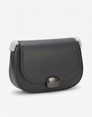 Black Saddle Crossbody Bag