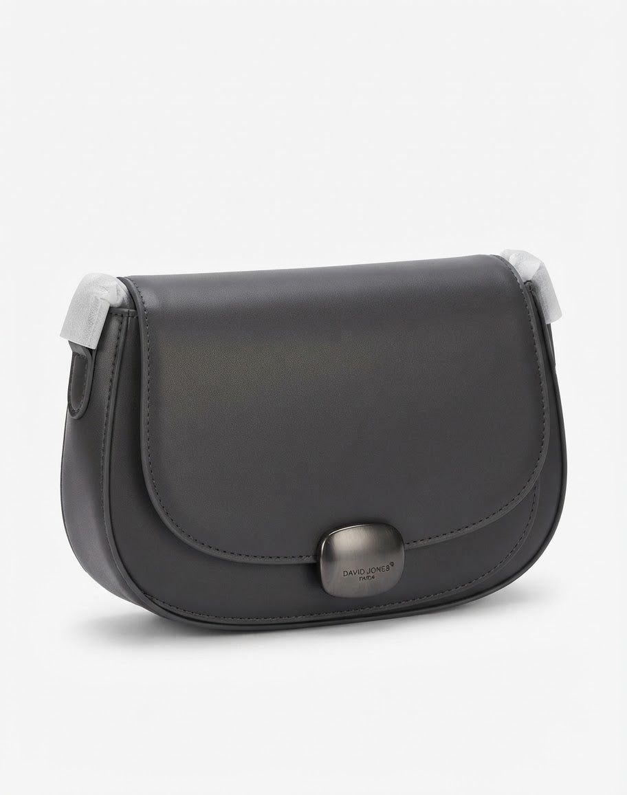Black Saddle Crossbody Bag