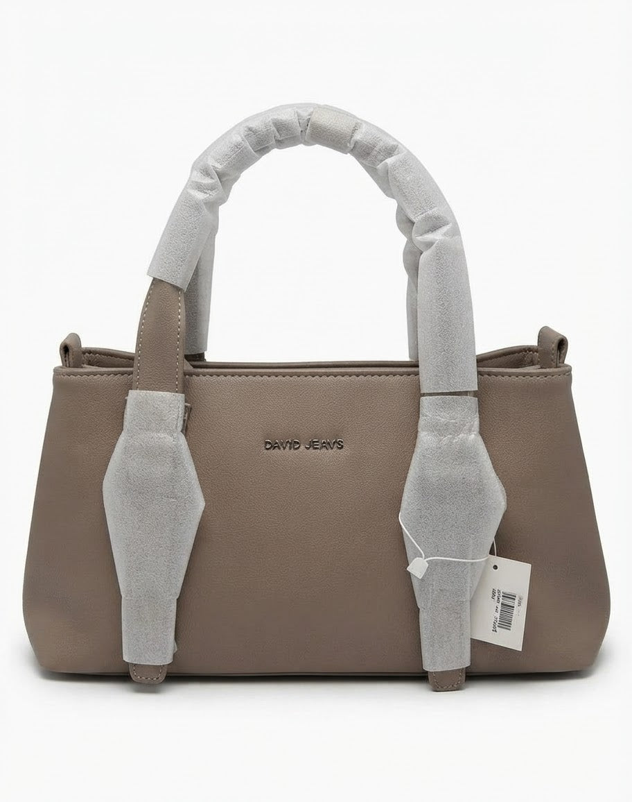 Taupe Structured Tote Bag