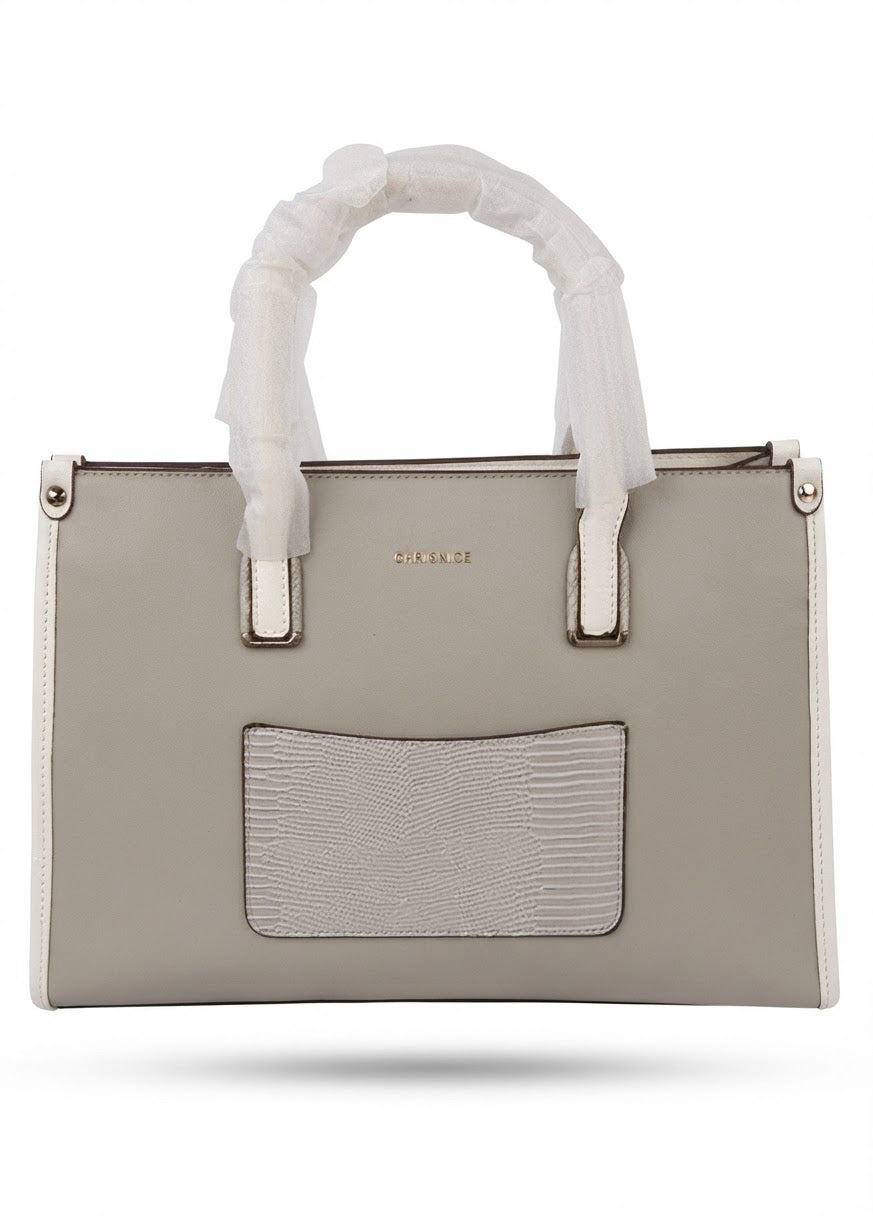 Grey Structured Tote Bag