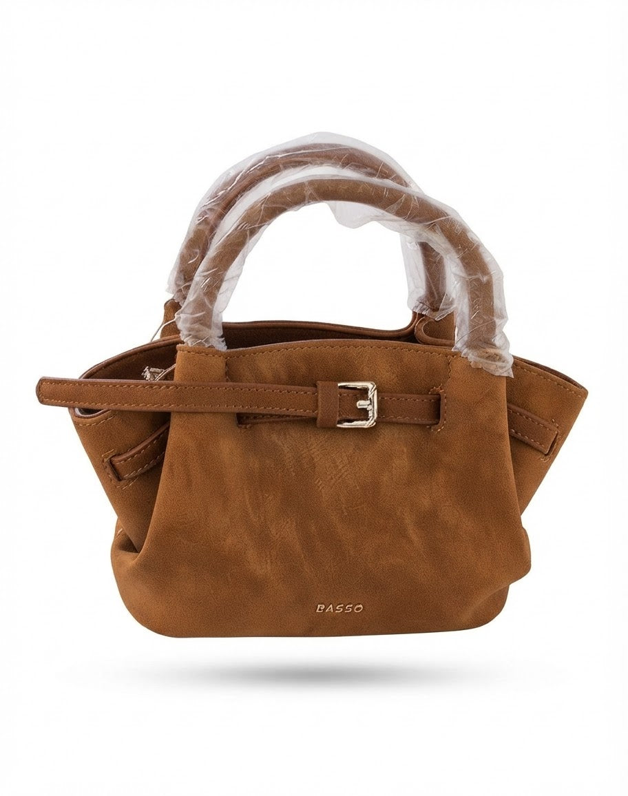 Tan Suede Mini Tote Bag