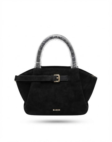 Black Suede Mini Tote Bag