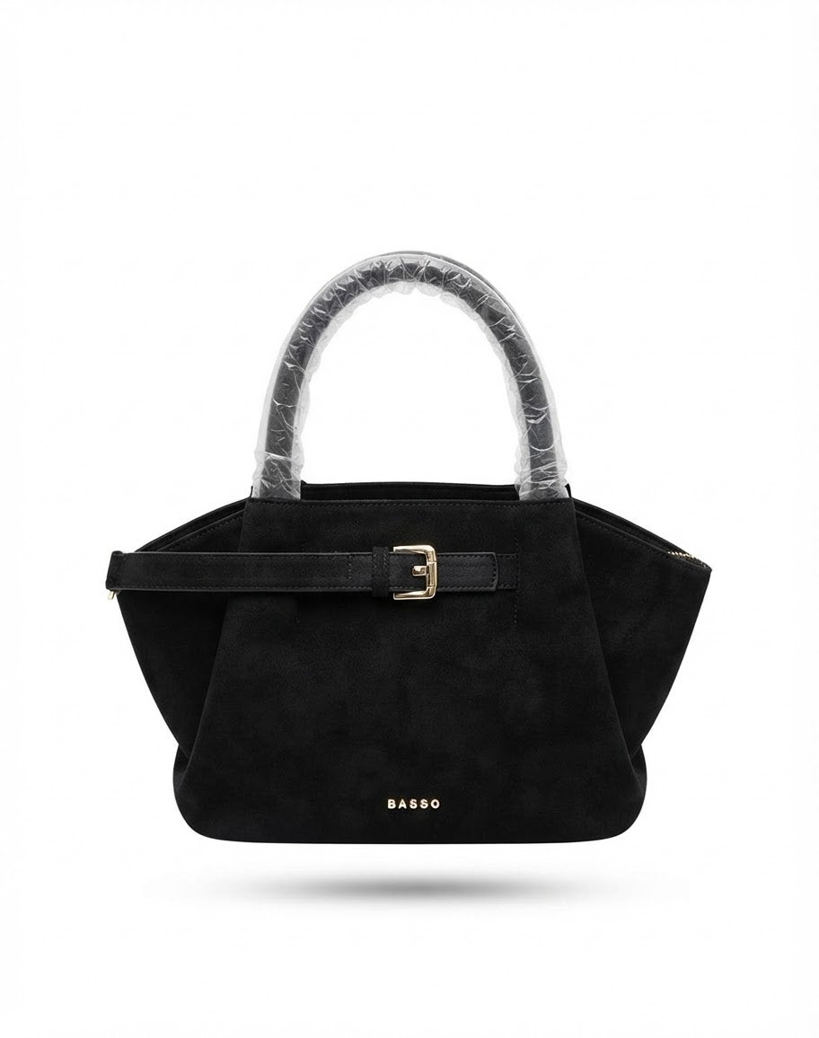 Black Suede Mini Tote Bag
