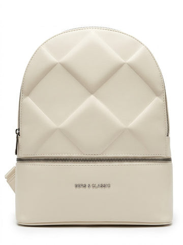 Cream Quilted Backpack