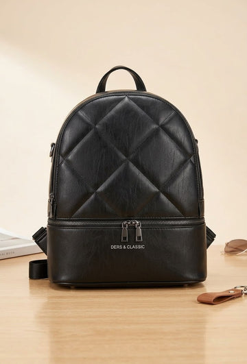 Black Quilted Backpack
