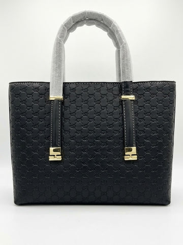Navy Embossed Tote Bag