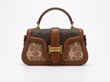 Signature Monogram Top-Handle Bag Brown