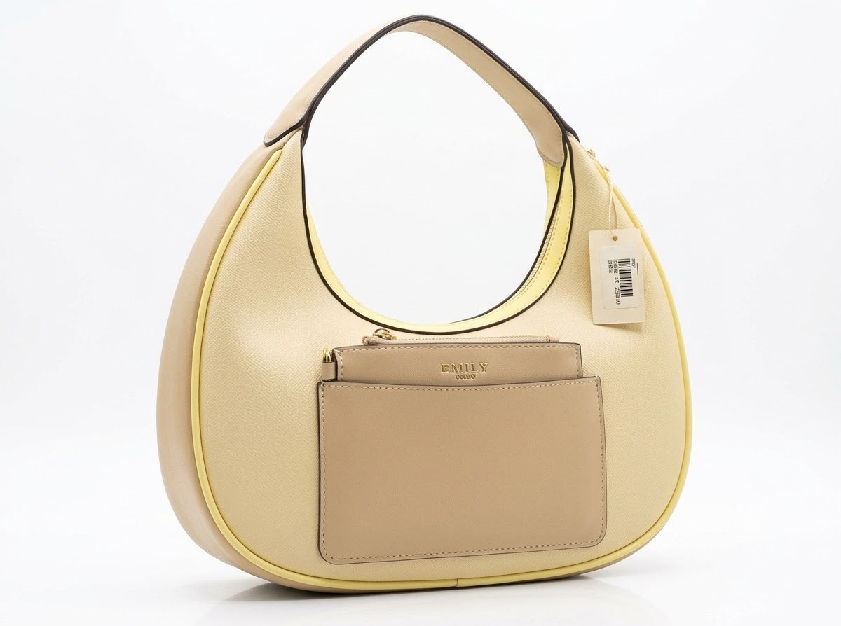 Yellow Croc Pocket Hobo Bag