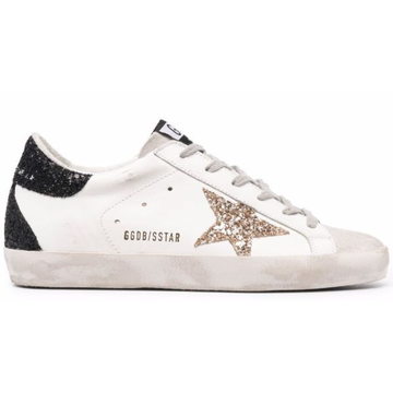 Golden Goose Super-Star White Gold Glitter